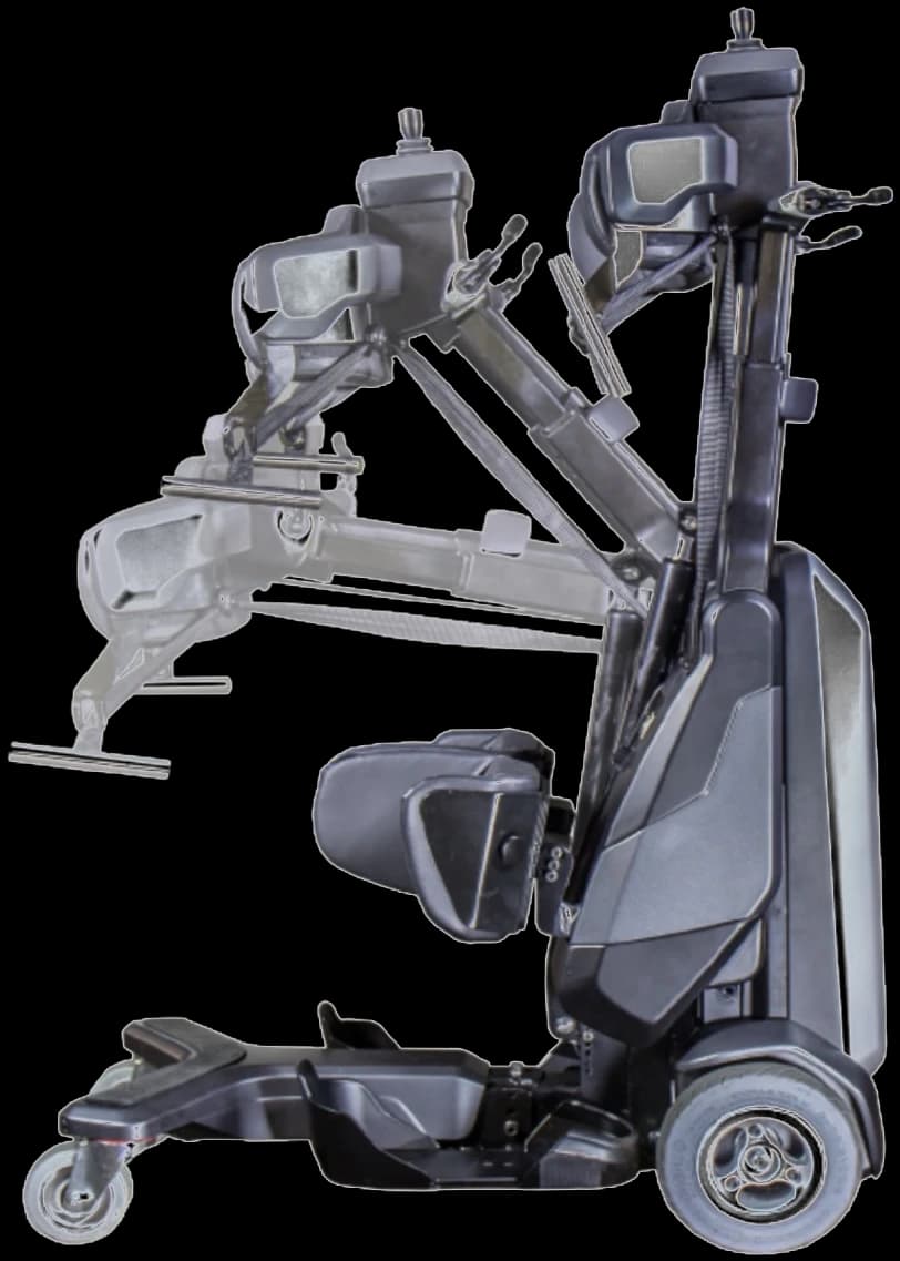 Matia Mobility TEK RMD standing mobility device, seated-to-standing transition